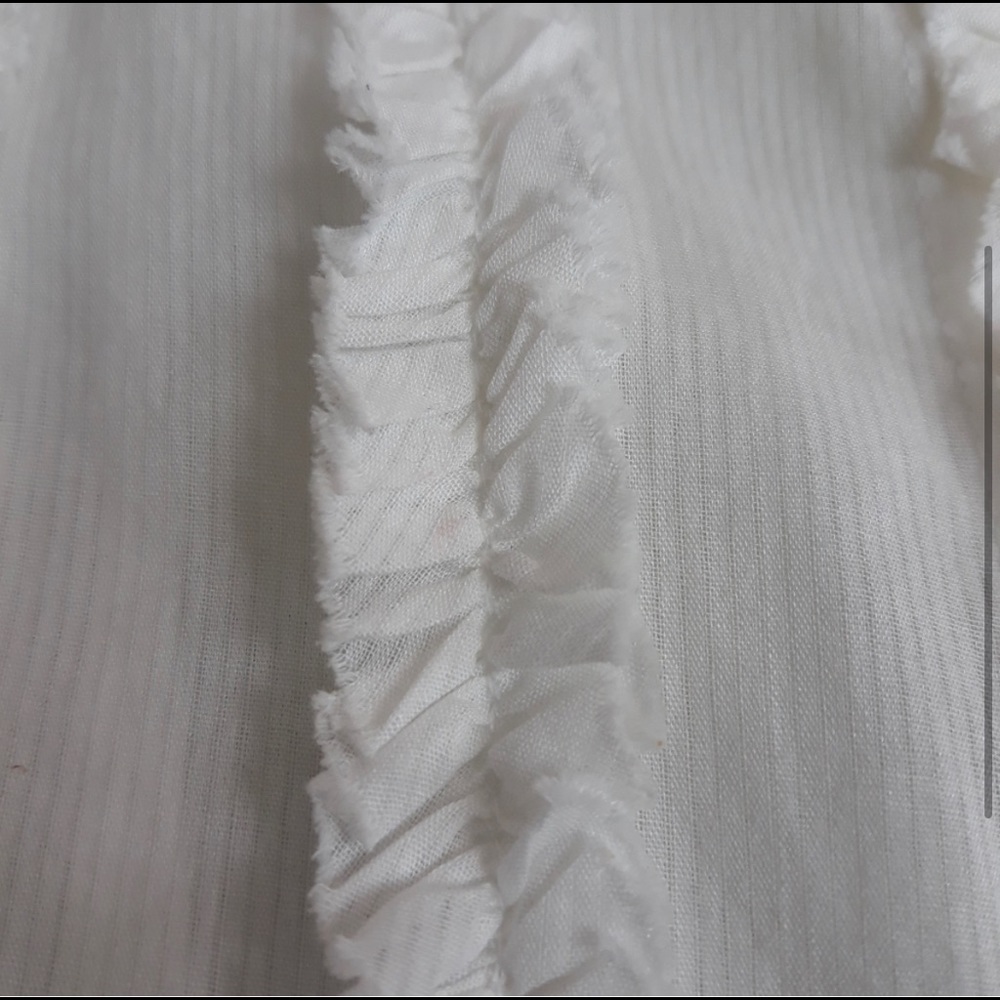 Theory Ribbed Ruffled Button Down Top - image 3